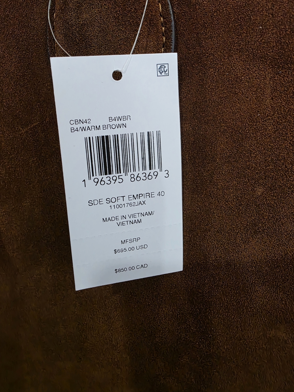 Coach Brown Suede Empire 40 Satchel NWT - Picture 4 of 7